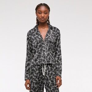 Abercrombie & Fitch Black and White silky Pajama Top